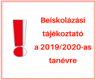 Tájékoztató a 2019/2020-as tanévre szóló felvételiről